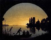 Karl friedrich schinkel The Banks of the Spree near Stralau oil painting on canvas